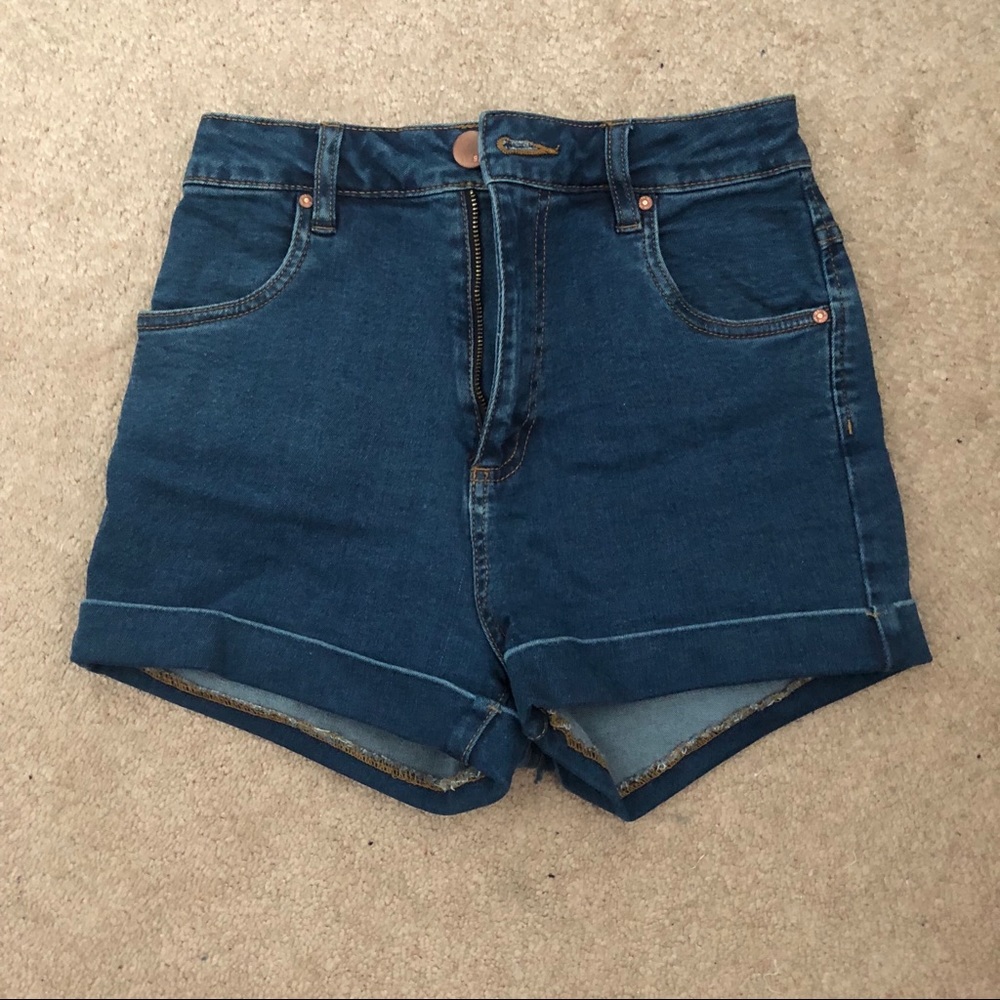 High waisted denim shorts